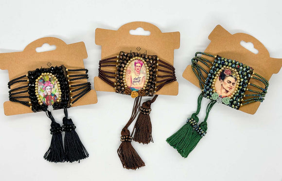 Frida Kahlo Beaded Drawstring Bracelet