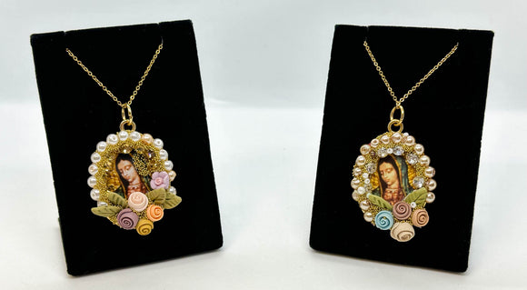 Immaculate Pendant of the Holy Virgin of Guadalupe With Roses