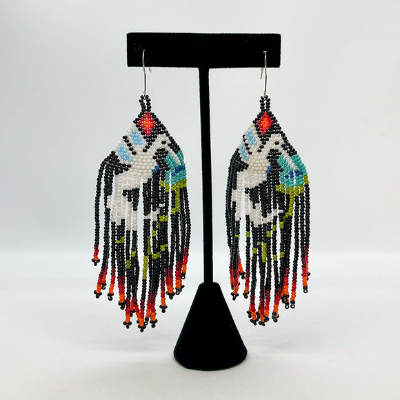 The Landing Bird Huichol Earrings