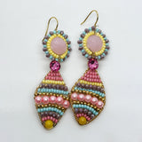 Peacock Feather Multicolored Earrings