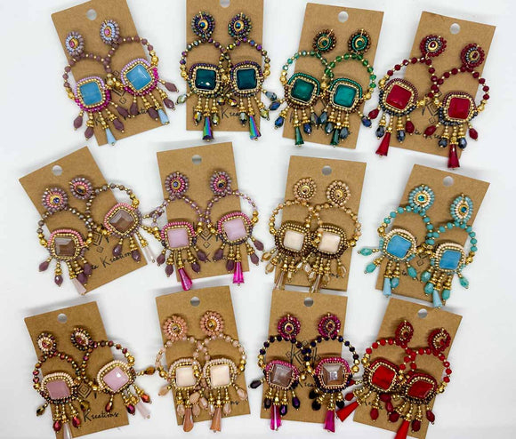 Multicolored Tribal Earrings