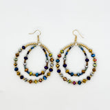 Double Hooped Beaded Earrings