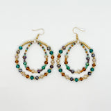 Double Hooped Beaded Earrings