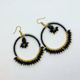 Single Hoop Crystal Beaded Earrings