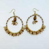 Single Hoop Crystal Beaded Earrings