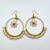 Single Hoop Crystal Beaded Earrings