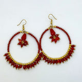 Single Hoop Crystal Beaded Earrings