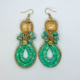 Stunning Chic Beaded and Gold Accent Earrings