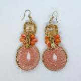 Stunning Chic Beaded and Gold Accent Earrings