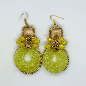 Stunning Chic Beaded and Gold Accent Earrings