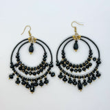 Double Hooped Crystal Beaded Earrings