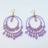 Double Hooped Crystal Beaded Earrings