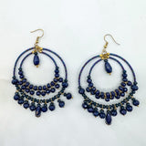 Double Hooped Crystal Beaded Earrings