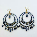 Double Hooped Crystal Beaded Earrings