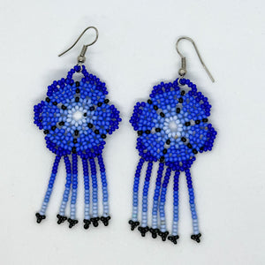 Dainty Flower Beaded Kite Earrings