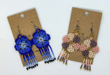 Dainty Flower Beaded Kite Earrings