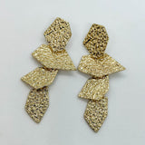 Textured Golden Flake Earrings