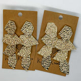 Textured Golden Flake Earrings