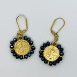 Saint Benedict Golden Charm Earrings