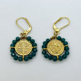 Saint Benedict Golden Charm Earrings