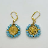 Saint Benedict Golden Charm Earrings