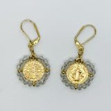 Saint Benedict Golden Charm Earrings