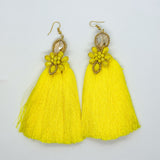 Luxurious Tassel Earrings With Crystal Beads