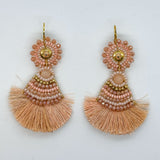 Emblematic Kite Earrings With Crystal Beaded Sun Shape