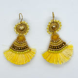 Emblematic Kite Earrings With Crystal Beaded Sun Shape